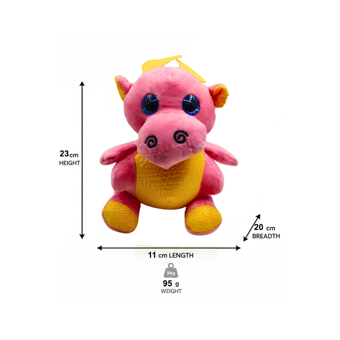 Pink Dragon Soft Plush Toy for Kids (2+ Years) | Toyship