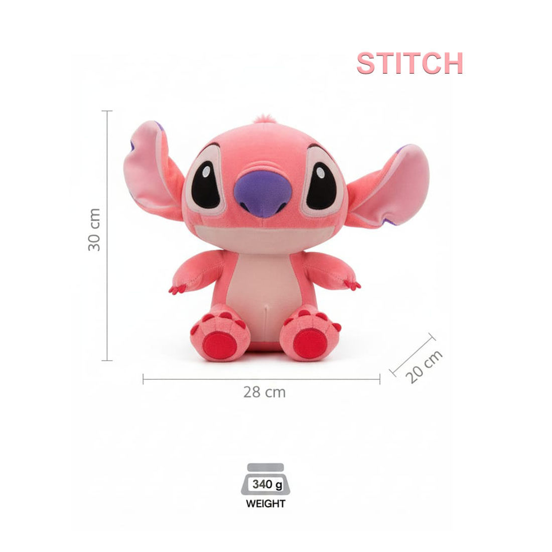 Pink Stitch Soft Plush Toy for Kids (2+ Years) | Toyship