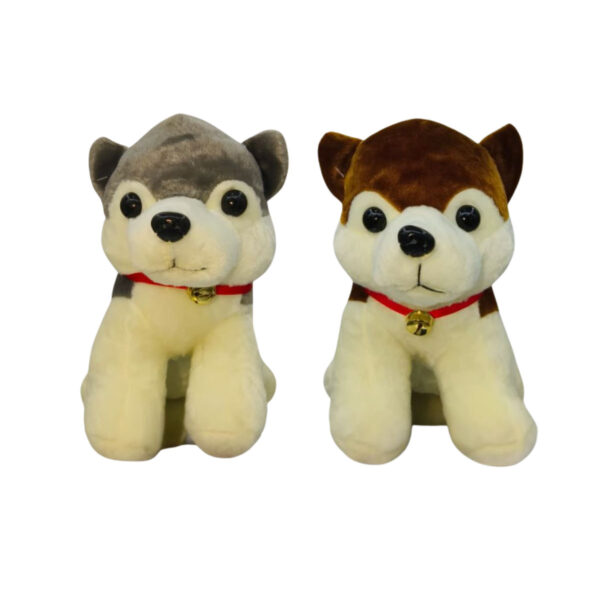 Husky Combo of 2 Grey & Brown Soft Plush Toy for Kids (2+ Years) | Toyship
