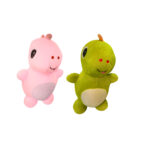 Dinosaur Combo of 2 Green & Pink Soft Plush Toy for Kids (2+ Years) | Toyship