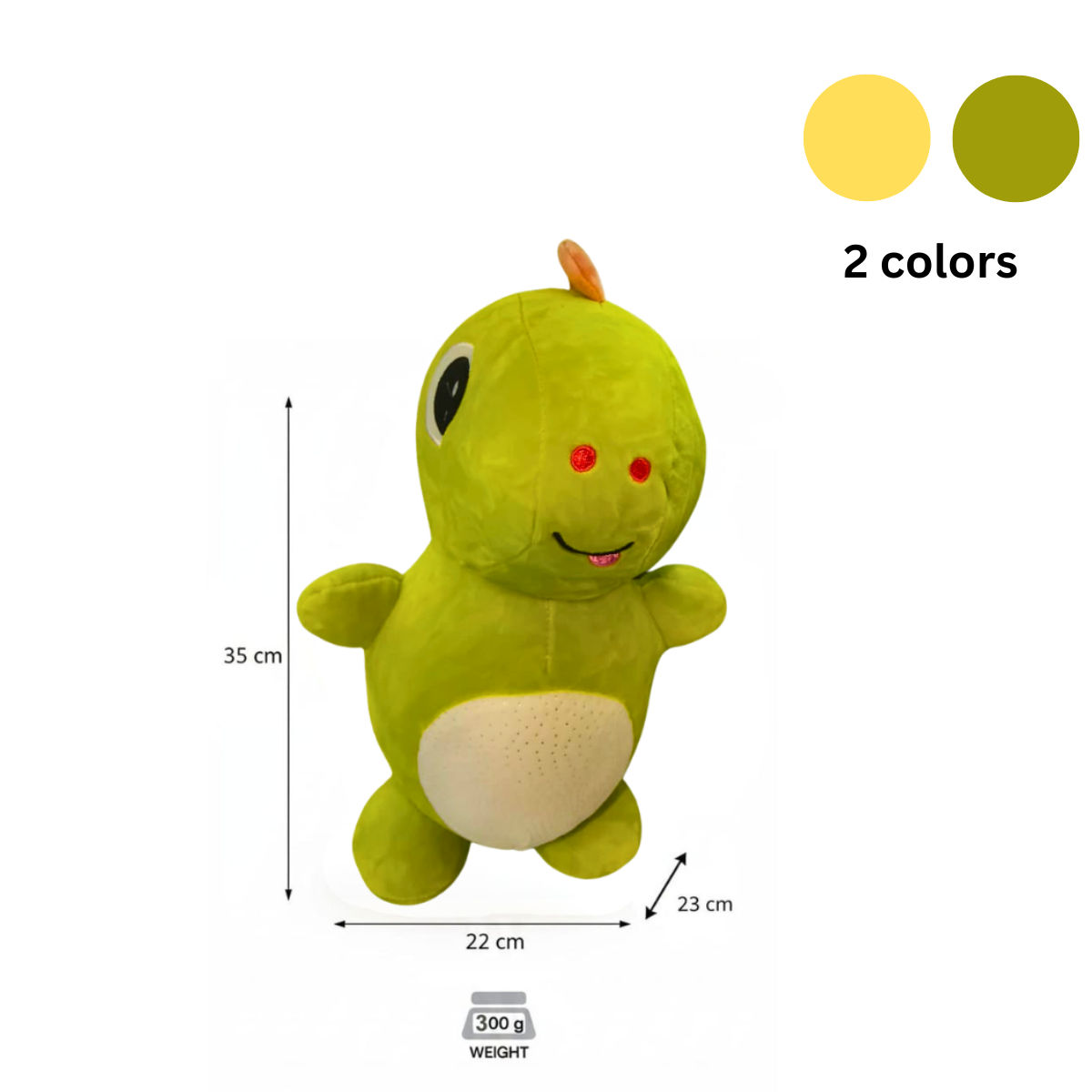 Dinosaur Combo of 2 Green & Yellow Soft Plush Toy for Kids (2+ Years) | Toyship