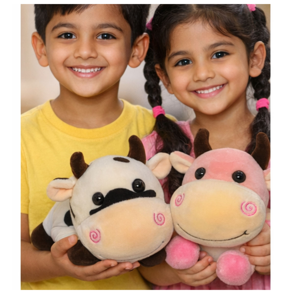 Cow Combo of 3 Black and White & Brown Soft Plush Toy for Kids (2+ Years) | Toyship