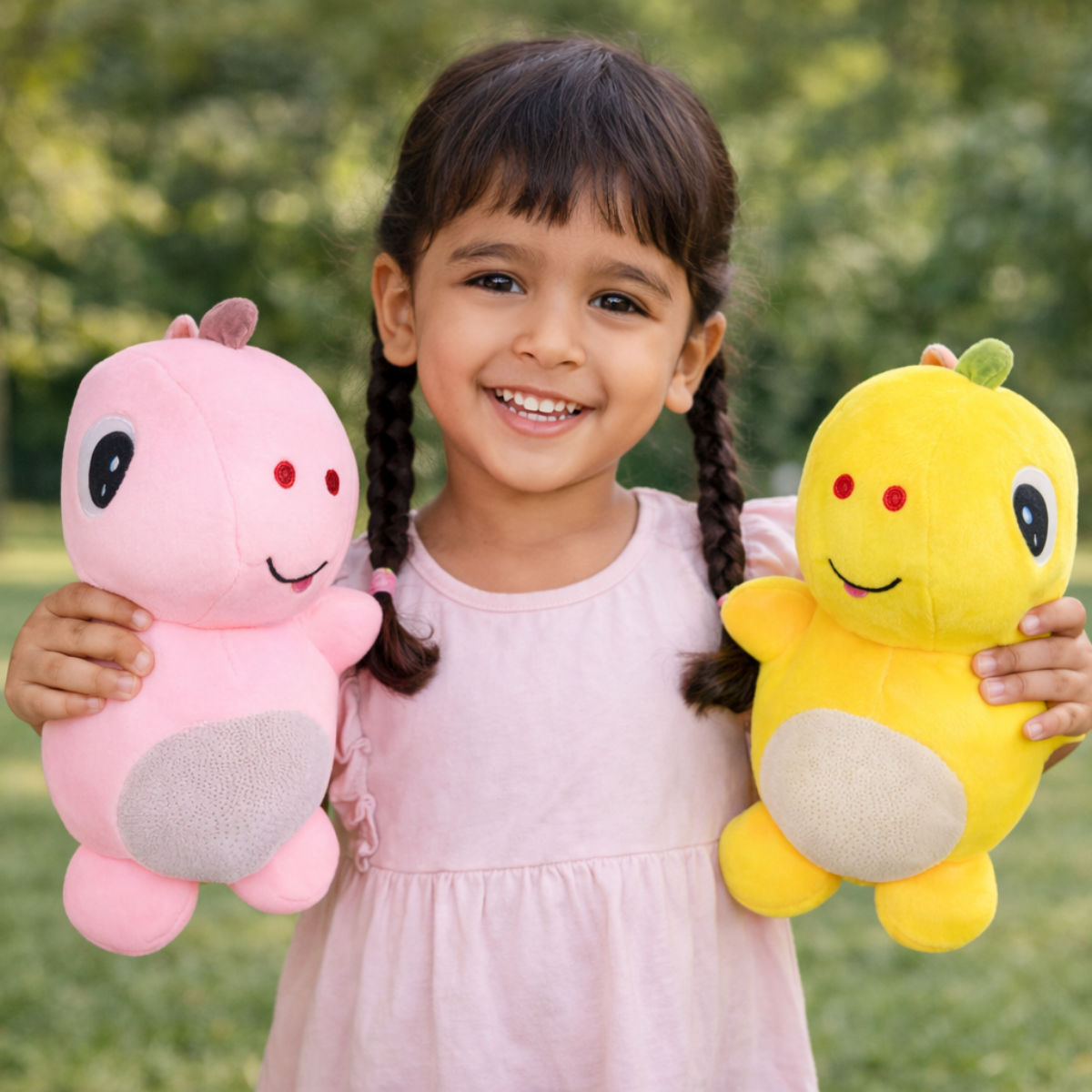 Dinosaur Combo of 2 Pink & Yellow Soft Plush Toy for Kids (2+ Years) | Toyship