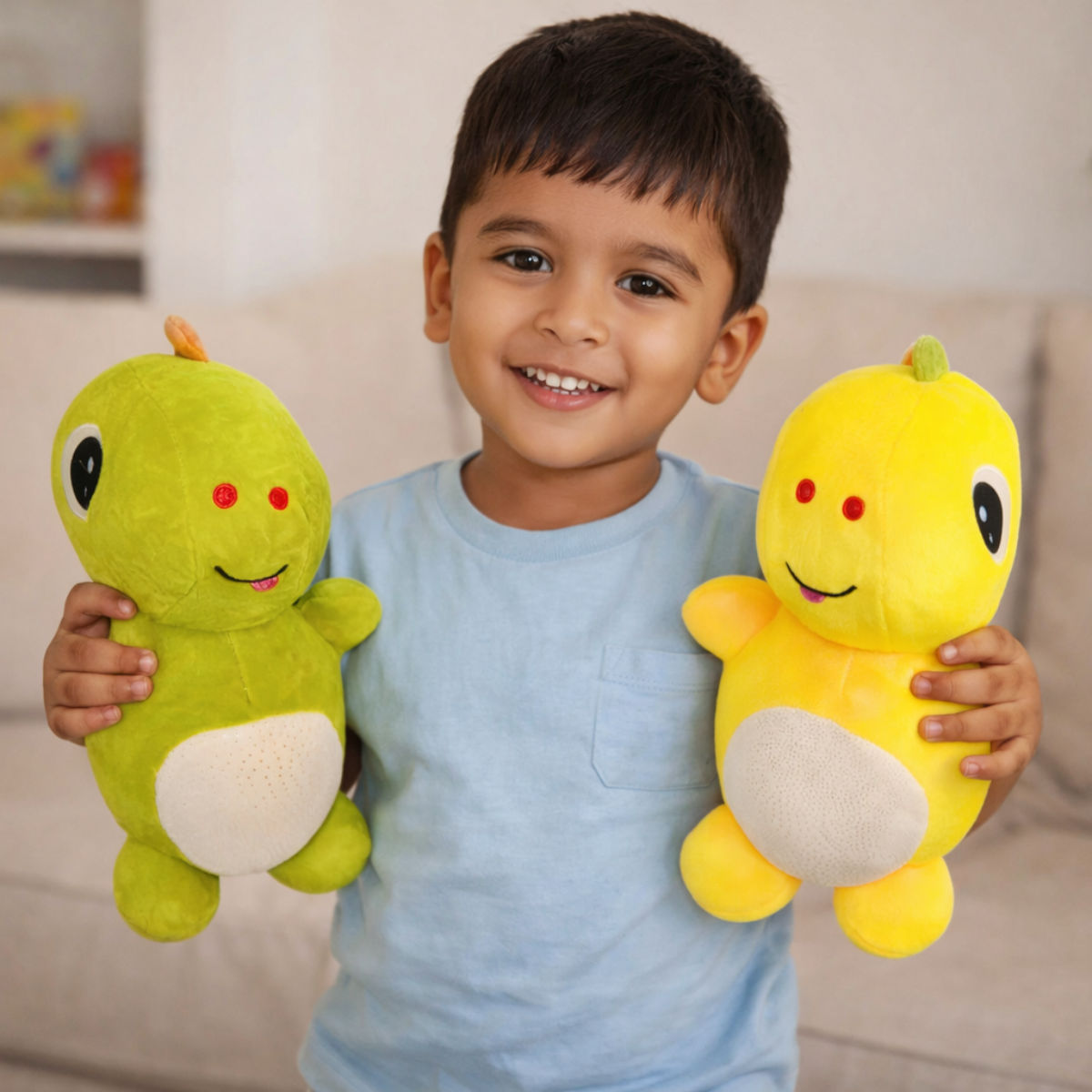 Dinosaur Combo of 2 Green & Yellow Soft Plush Toy for Kids (2+ Years) | Toyship