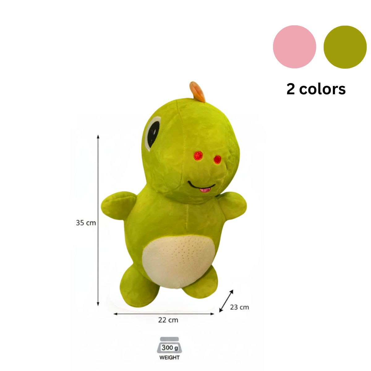 Dinosaur Combo of 2 Green & Pink Soft Plush Toy for Kids (2+ Years) | Toyship
