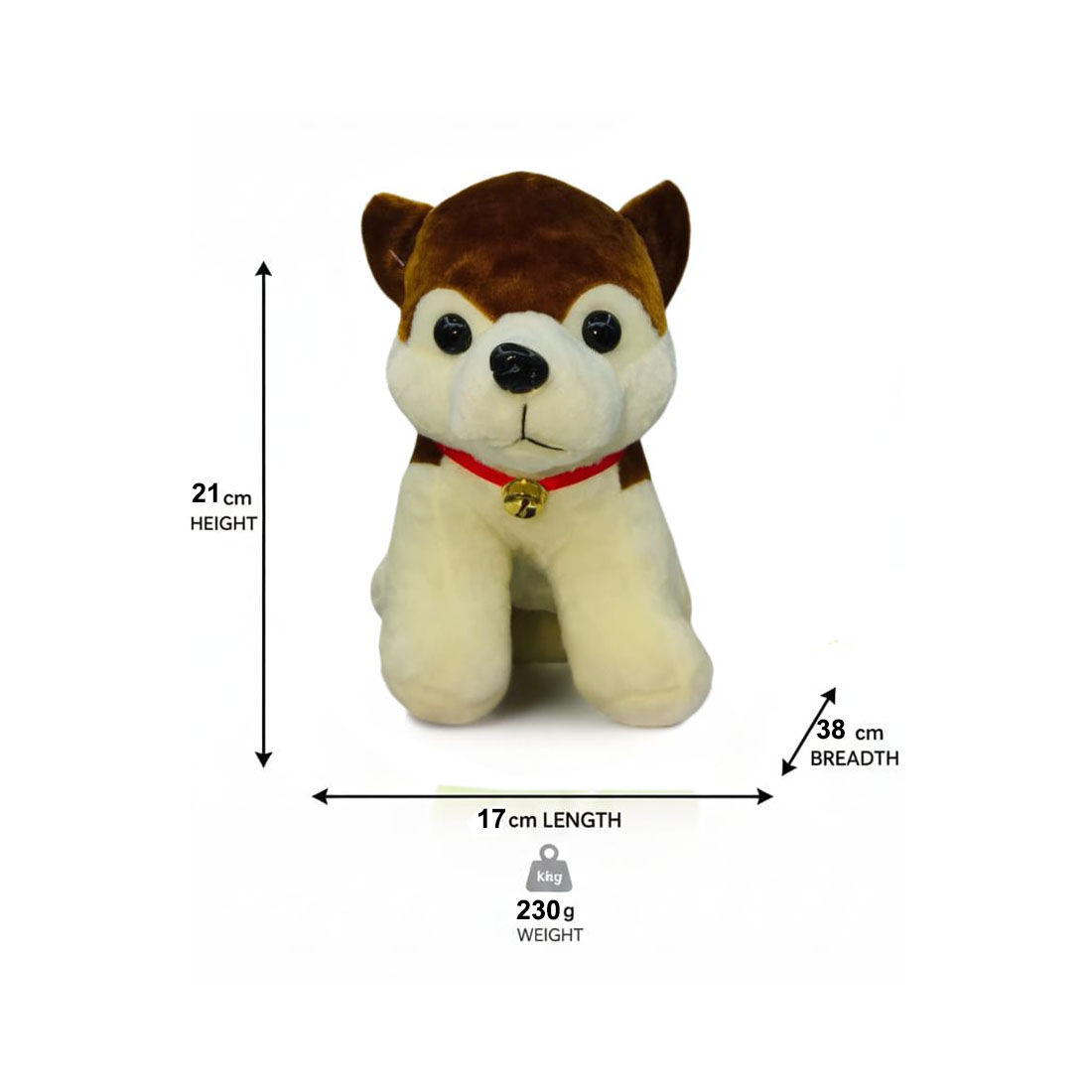 Brown Dog Soft Plush Toy for Kids (2+ Years) | Toyship