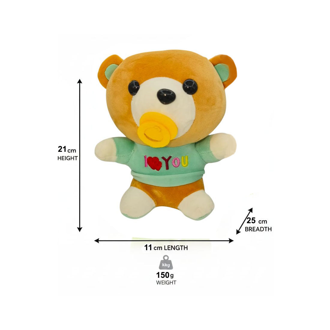 Green Teddy Bear Soft Plush Toy for Kids (2+ Years) | Toyship